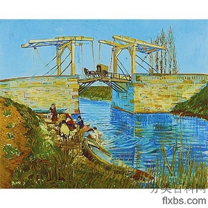 《朗格鲁瓦吊桥下的洗衣妇》梵高1888年绘画作品赏析