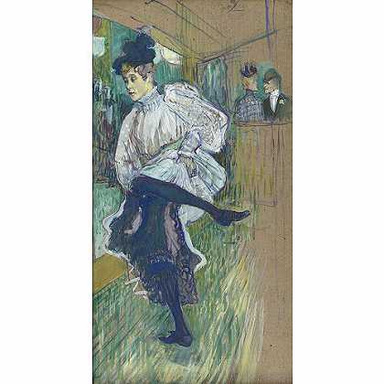 《跳「麦宁」舞的雅内·阿弗里尔》罗德列克1892年绘画作品赏析