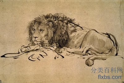 《休息的狮子》动物绘画赏析