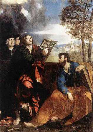 《圣约翰和巴塞洛缪与捐助者》宗教绘画作品赏析