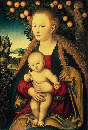 《圣母与幼年基督在苹果树下》宗教绘画作品赏析