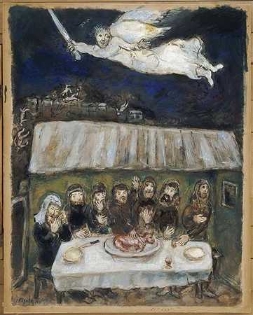 《以色列人正在吃逾越节的羊羔》宗教绘画作品赏析