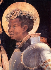 《圣莫里斯 (圣伊拉斯谟与圣莫里斯会面图局部)》宗教绘画作品赏析