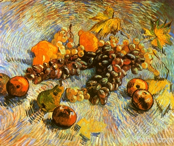 《静物：苹果、梨、柠檬和葡萄》梵高绘画作品赏析
