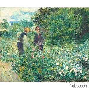 《摘花》雷诺阿1875年绘画作品赏析