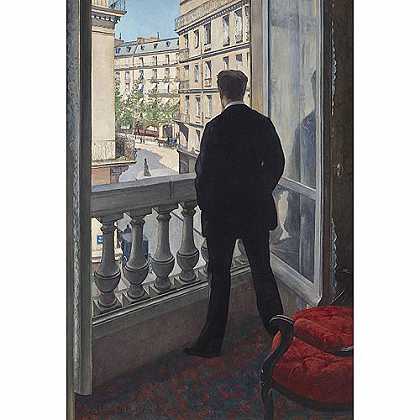 《在窗口的男子》卡玉伯特1876年绘画作品赏析