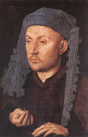《蓝色头巾的男人》肖像绘画赏析