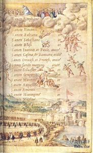 《圣体游行，右侧，1546》微型画,插画赏析