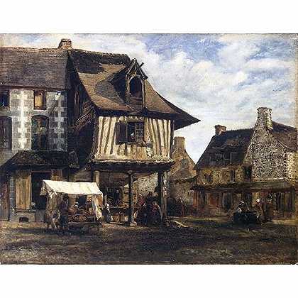 《诺曼第市场》卢梭1830年绘画作品赏析