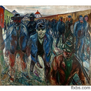 《回家路上的工人》蒙克1913年绘画作品赏析
