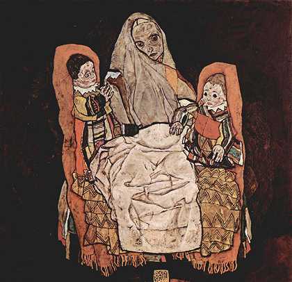 《母亲与她的两个孩子》人物画作品赏析