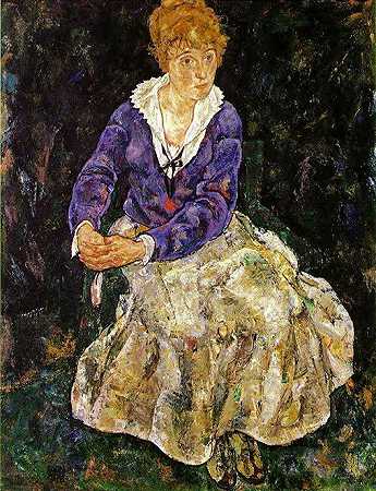 《坐着的画家妻子》肖像绘画作品赏析