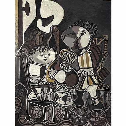 《克劳德和帕洛马》毕加索1950年绘画作品赏析