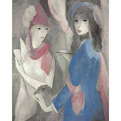 《女画家和她的模特儿》罗兰珊1921年绘画作品赏析