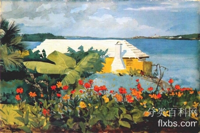 《百慕大的花园和平房》风景油画作品赏析