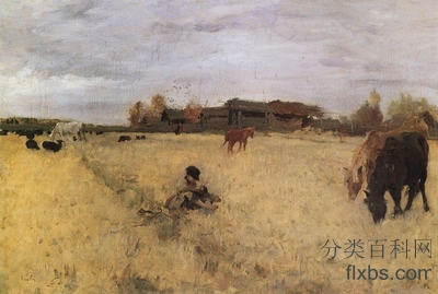 《多莫托诺沃的十月》风景油画作品赏析