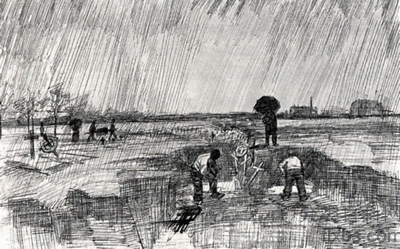 《雨中的墓地》梵高绘画作品赏析