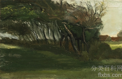 《景观：海风吹拂的树木》梵高绘画作品赏析