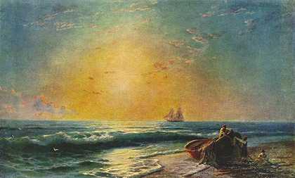 《雅尔塔海岸的日出》码头绘画赏析