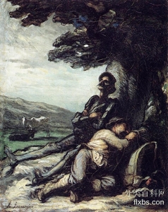 《堂吉柯德和桑丘帕萨在树下休息》文学绘画赏析