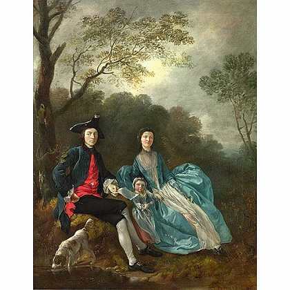 《艺术家和其夫人及女儿》根兹巴罗1748年绘画作品赏析