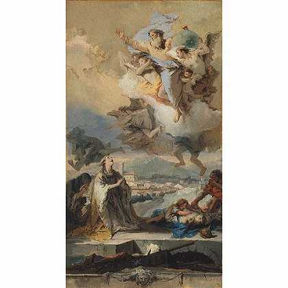 《圣西克拉祈祷瘟疫灾区》提也波洛1758年绘画作品赏析