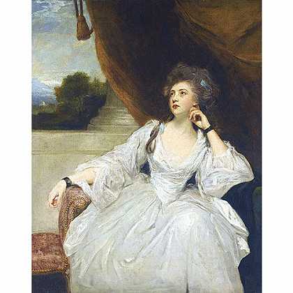 《沉思的伊丽莎白·福尔克纳夫人肖像》雷诺兹1787年绘画作品赏析