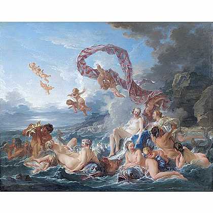 《维纳斯的欢欣》布歇1740年绘画作品赏析