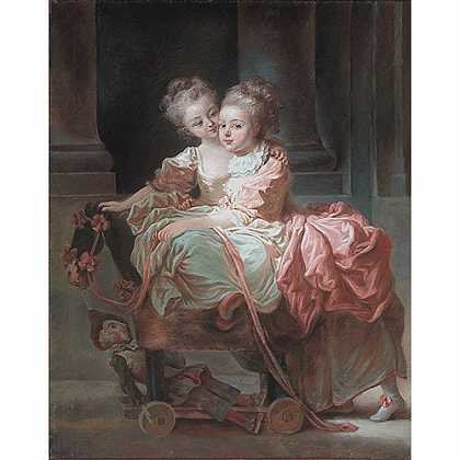 《两姐妹》福拉歌纳德1769年绘画作品赏析