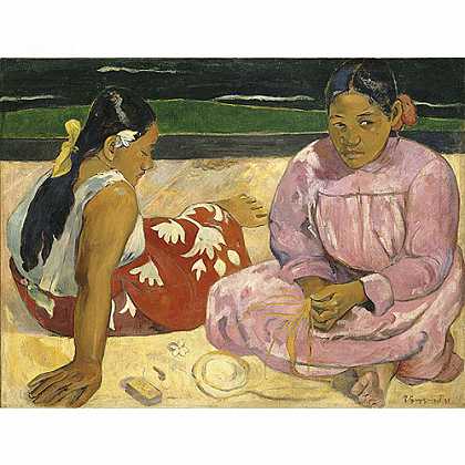 《海滨两女人-大溪地的女人》高更1891年绘画作品赏析