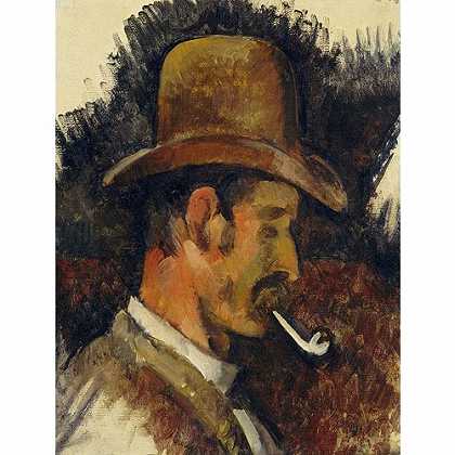 《抽烟斗的人》塞尚1892年绘画作品赏析