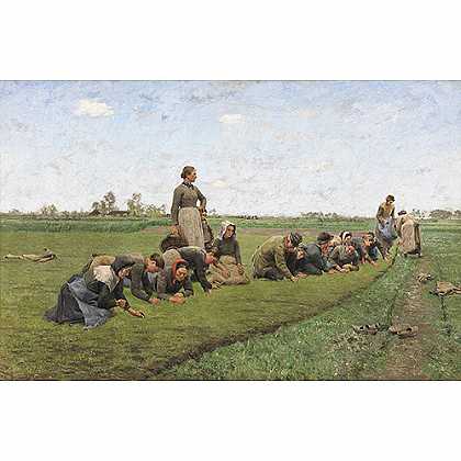 《法兰德斯的除草》埃米尔·克劳斯1887年绘画作品赏析