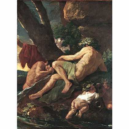 《麦得斯在帕克托罗斯河的源头洗澡》普桑1627年绘画作品赏析