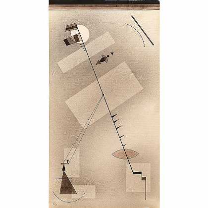《绷紧的线》康定斯基1931年绘画作品赏析