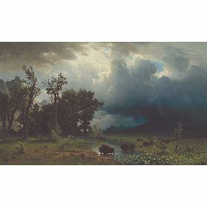《即将到来的风暴》比斯塔特1869年绘画作品赏析