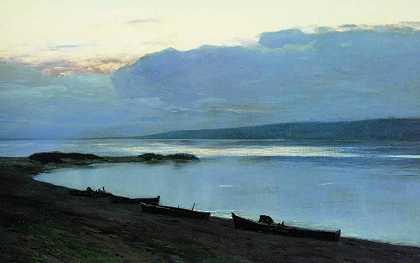 《伏尔加河的夜》风景油画作品赏析