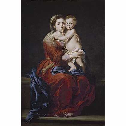 《玫瑰圣母》牟里罗1650年绘画作品赏析