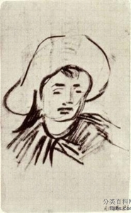 《一个代宽边帽的男孩头像》梵高绘画作品赏析