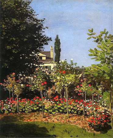《圣阿德列斯鲜花盛开的花园》风景油画作品赏析