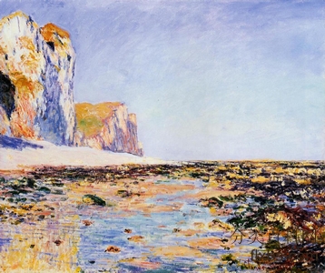 《晨间的普尔维尔的沙滩与悬崖》风景油画作品赏析