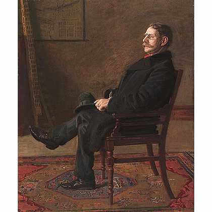《弗兰克·杰伊·圣约翰》惠斯特1900年绘画作品赏析
