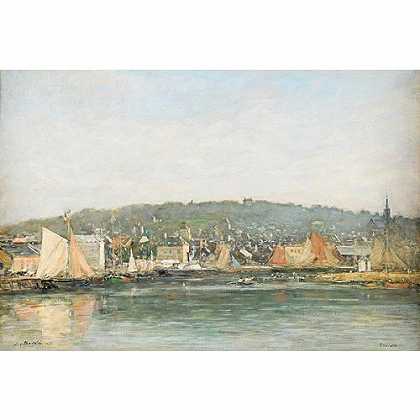 《图维列港口的早晨》布丹1854年绘画作品赏析