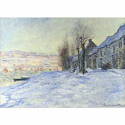 《被雪覆盖的村庄》莫奈1878年绘画作品赏析