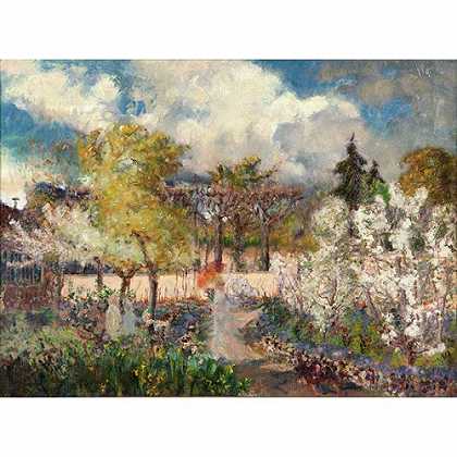 《莫奈的吉维尼花园》莫奈1901年绘画作品赏析
