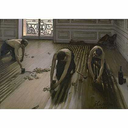 《刮地板的工人》卡玉伯特1875年绘画作品赏析