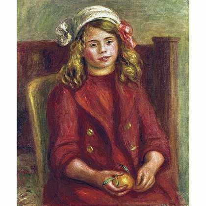 《拿柳橙的女孩》雷诺阿1911年绘画作品赏析