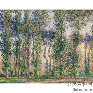 《吉维尼的白杨树》莫奈1887年绘画作品赏析