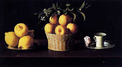 《静物：柑橘、柠檬与玫瑰》静物赏析
