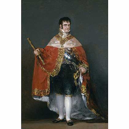 《穿长袍的费尔南多七世国王》戈耶1815年绘画作品赏析