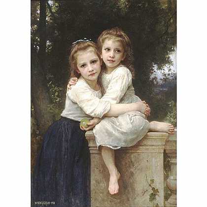 《两姐妹》鲍格雷奥1901年绘画作品赏析